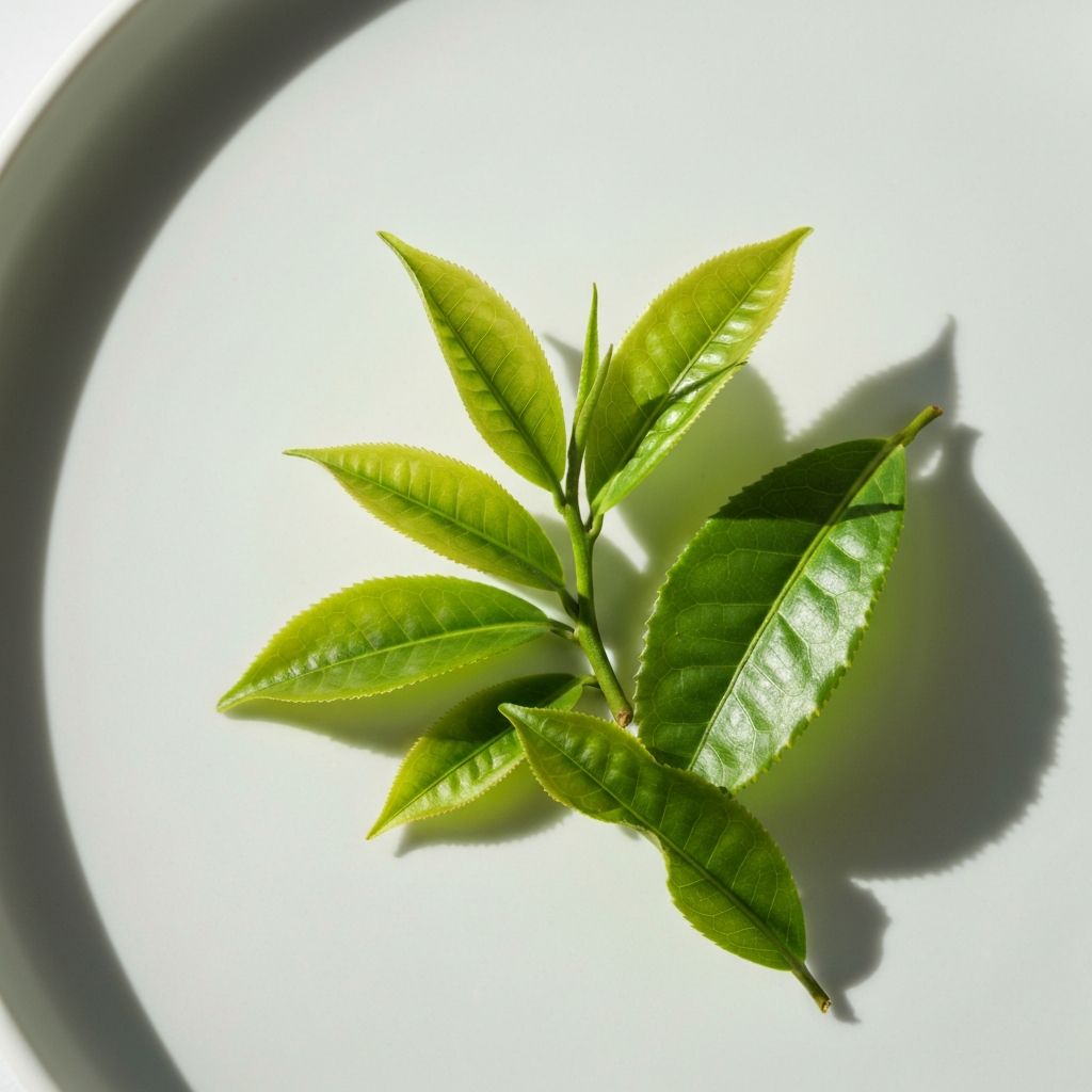 Frische Grüntee-Blätter